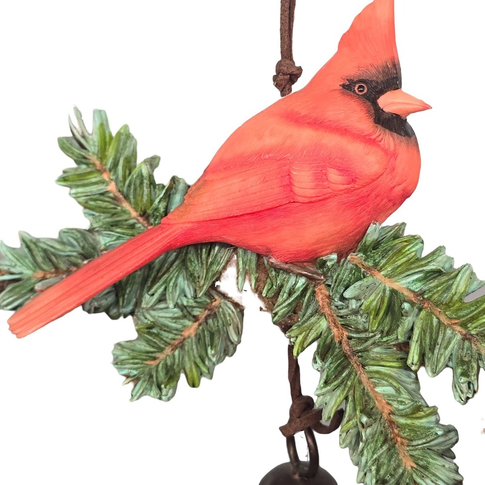 Marjolein Bastin Hallmark Cardinal Bird Pine Branch Bell Ornament Cottagecore - Picture 7 of 14